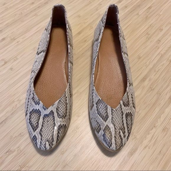 Handmade Leather Snakeskin Ballet Flats - Picture 8 of 8
